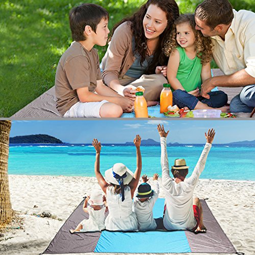 Wasserdichte Strandmatte Faltbar Picknickdecke und Stranddecke Schnell Trocknende Extra Großes 7’ X 9’ Fuß mit Tasche für Outdoor am Strand auf der Wiese Picknick Frühling Sommer an die frische Luft gehen – Leicht zu transportieren - 7