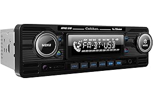 Caliber RMD120BT/B Retrodesign radio samochodowe z zestawem głośnomówiącym Bluetooth (gniazdo na kartę SD, złącze USB) czarne