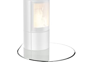 ‎BIJON BIJON Glasplatte Tropfenbogen für Kaminofen mit Dichtlippe, Glasbodenplatte - Funkenschutzplatte Glas mit Facettenschliff, Kamin Hitzeschutz, ESG Sicherheitsglas 110 x 110 cm x 8 mm