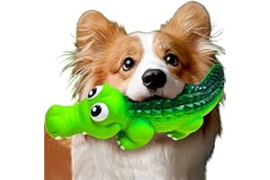 Speedy Panther Juguetes chirriantes para perros, cocodrilo, de goma, indestructibles, para perros pequeños, medianos y grandes, juguetes masticables para cachorros, regalo de cumpleaños para perros