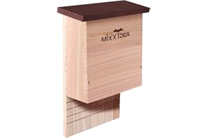 MIXXIDEA Fledermaus-Box, Doppelkammer, für den Außenbereich, für Wald, Fledermaus-Unterschlupf, große Fledermausbox, handgefertigt aus Zedernholz – einfach für Fledermäuse zu Land