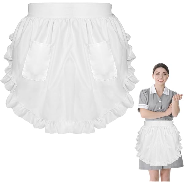 Smiffy's White MOP Cap With Lace Trim – Spitzenhäubchen Für Kostümpartys – Einheitsgröße