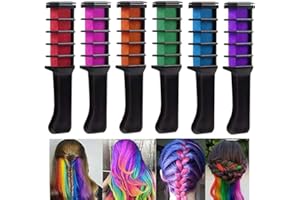 Haarkreide Kamm,MUXItrade Temporär Haarfarbe Kreide Kamm,6 Stück Mini Instant Einmalige Haare Kreide Kamm, Party und Cosplay DIY