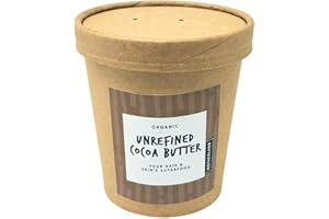 Motherland Organics Unrefined African Cocoa Butter Moisturiser for Body & Face 400G, Pure Raw Organic Cacao Skin Food Used to Make Lip Balm & Lotion