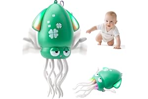 SKY-TOUCH Electric Dancing Octopus Toy, Rechargeable Crawling Octopus Toy with LED Light ＆ Music, Funny Electric Baby Sensory Toys, Magical Dancing Toys for 3 + Year Old Boys Girls