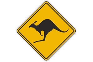 EASYDRUCK24DE 1 Sticker Vorsicht Känguru I kfz_052 I 10 x 10 cm I Kangaroo Australien Australia Outback car decal I Auto-Aufkleber Motorrad Roller Laptop wetterfest