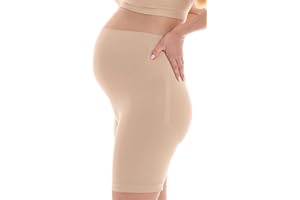 Herzmutter Umstandsslips nahtlos - OekoTex 100 - Langes Bein - Schwangerschafts Unterhose - Überbauch-Shorts-Unterwäsche - Seamless-Stützend - 1er & 2er Set - 5500