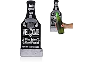 FEMONGY decapsuleur mural biere, décapsuleur original avec récipient de collecte, decapsuleur biere, tire bouchon mural pour bar, cuisine, terrasse, ouvre-bouteille mural - cadeau homme (Noir)