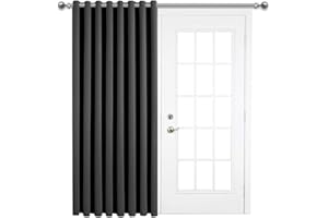 AMEHA Grey Blackout Eyelet Curtains for Living Room 66 X 84 Inch Super Soft Thermal Insulated Ring Top Curtains Darkening Window Treatment 1 Panel with 1 Tieback