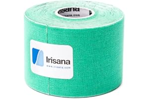 Irisana - Esparadrapo Deportivo - Verde - 6,5 x 5 x 6,5 cm - Kinesiology Tape - Vendaje Elástico Neuromuscular - Turmalina - Elástico, Resiste al Agua