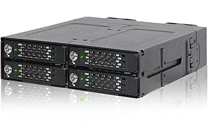 ICY DOCK ToughArmor MB720M2K-B Rack móvil, Carcasa de Rack de Metal para 4 x M.2 NVMe PCIe SSD 3.0/4.0 a través de miniSAS HD SFF-8643, para SSD PCIe M.2 NVMe de 30 mm a 110 mm en una bahía de 5,25"