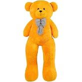 Sarı Papyonlu Dev Pel&uuml;ş Ayıcık,Yumuşak ve Sevimli B&uuml;y&uuml;k Boy Oyuncak Ayı,Sarılmalık Sevgiliye Hediye Ayıcık (130cmSarı)