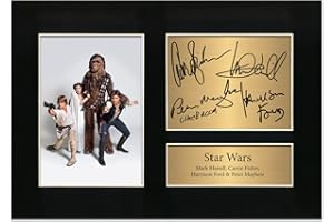 Zulu Image Star Wars Signed by Mark Hamill, Carrie Fisher, Harrison Ford & Peter Mayhew | Autograph A4 Printed Photo Reproduction Memorabilia Print Picture Display No69, Black
