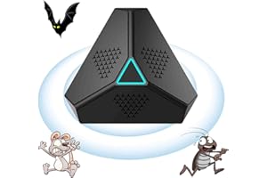 YOUKK Ultrasónico para Ratas, 2024 Repelente de murciélagos, Ardilla y cucaracha ultrasónica, 360 ° con luz LED, Repelente ultrasónico para Ratones Cucarachas antiplagas enchufables para jardín