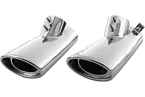 BOLOROMO Auspuffblende Oval Endrohr Edelstahl Auto Endrohrblenden Auspuffendrohr Auspuffrohr Tuning Universell Schalldampf Blende Sport Oval Chrom Auspuffspitzen Set