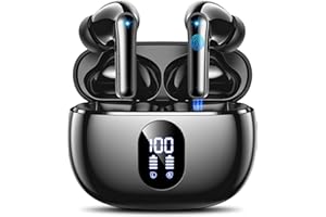 ZZU Bluetooth Kopfhörer Kabellos Bluetooth 5.4 In Ear Kopfhörer mit 4 ENC Noise Cancelling Mikrofon, LED Anzeige & 48 Std Spielzeit, HiFi Tiefer Bass Wireless Earbuds IPX7 Wasserdicht für Arbeit & Studium