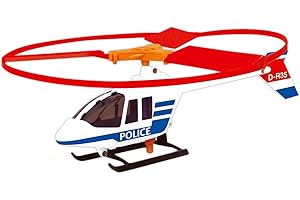 GÜNTHER FLUGSPIELE 1684 - Hubschrauber Police, ca. Ø 12,5 cm, Fliegender Polizei Helikopter mit Schnellstartgriff, für Kinder ab 4 Jahren, …