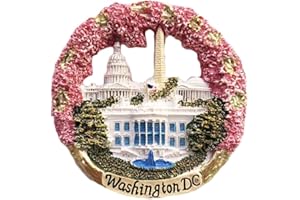 WEDARE MAGNET SOUVENIR Washington DC USA 3D okrągły magnes na lodówkę pamiątki ręcznie robione żywica magnetyczne naklejki dekoracja domu kuchni, Waszyngton magnes na lodówkę kolekcja prezent