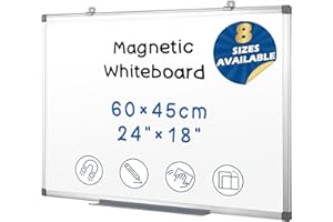 ‎S SWANCROWN Swansea Whiteboard 60x45cm, Magnettafel Magnetwand mit Aluminiumrahmen, Pinnwand Magnetisch, Trocken Abwischbar, White Board für Küche, Büro und Schule