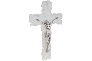 Sospiri Venezia Crocifisso in Vetro di Murano Decorato Croce Religiosa da Parete Oggetti Venezia Idea Regalo Made in Italy (cm 17x26)