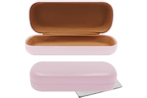 Olicky PU Leather Glasses Case, Hard Shell Eyeglasses Portable Protective Cases for Glasses Storage Travel Study Work Comes with a protective cloth for glasses