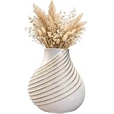 Handmade Dekoratif Seramik Vazo | Spiral Form Modern Tasarım | El Yapımı Doğal Dokulu Vazo | Salon, Masa &amp; Konsol Dekoru