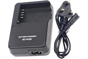 ROOXILOO BC-W126 NP-W126 NP-W126S Battery Charger for Fujifilm FinePix X100VI, X100V, X100F, X-A5, X-A10, X-E4, X-Pro2, X-Pro3, X-T1, X-T2, X-T3, X-T10, X-T20, X-T30, X-T30 II Camera & 120cm AC Power Cord