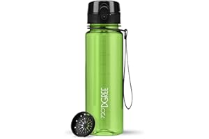 720°DGREE Bottiglia d'Acqua “uberBottle“ +Setaccio Frutta - 350ml, 500ml, 650ml, 1l, 1,5l - Tritan Senza-BPA, Prova Perdite - Il Borraccia Sportiva, Fitness, Ciclismo, Palestra, Scuola, Università