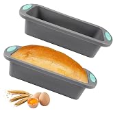 FerraDrend 2 Pieces Silicone Baking Molds for Baking Pan, Rectangular | Non-stick cake pan for cakes and toasts, dishwasher s