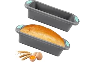 FerraDrend Set di 2 Stampi per Cottura del Pane,Stampo Plumcake Silicone,Teglia per Pane in Silicone,Stampo In silicone Per Fare il pane e il Plumcake, per Forno e Microonde,27.8x12x6.5 cm