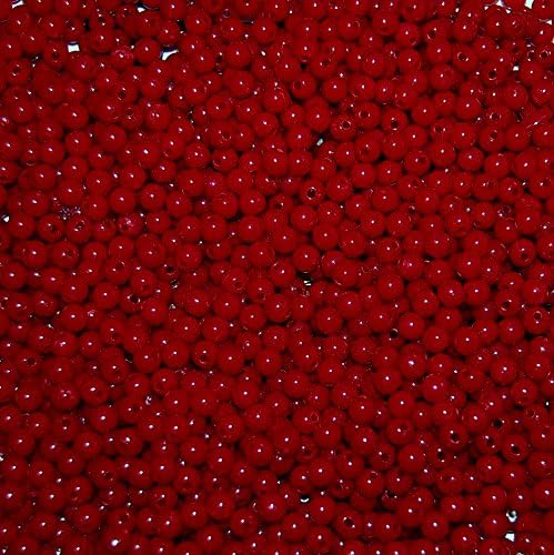 Pretty Petal Posies 50 x Red Glazed Cherry Effect Round 5.5 mm Beads Floristry Berries Flower Arranging Wedding Bridal Sea Rig Fishing Craft
