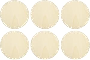PATIKIL 25cm Diametro Fondo del Cestino in Legno, 6pz Base Rotonda in Legno per Cestino all'Uncinetto Vuota per Fai Da Te Artigianato Intreccio Cesti Creazione Forniture Decorazione Casa