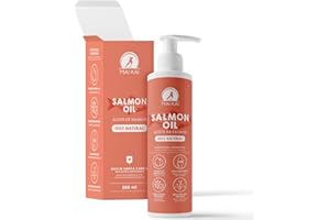 MAIKAI Huile de Saumon Chien et Chat 250ml - 100% Naturel - Riche en Omega 3 - Supplément Barf - Perte de Poil, Anti inflammatoire - Huile de Poisson - Complement Alimentaire pour Chien
