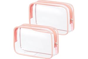 Aucuu Przezroczysta kosmetyczka, 3-pak wodoodpornych przyborów toaletowych z PCW, zatwierdzona przez TSA, podróżna kosmetyczka z zamkiem błyskawicznym, kosmetyczki do makijażu dla mężczyzn, kobiet i