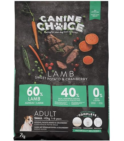 Canine Choice Super Premium Trockenfutter Für Kleine Rassen – 7 Kg Lamm, Getreidefrei & Hypoallergen Mit Süßkartoffel & Cranberry