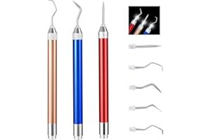 Kokorosa 3 Stück Beleuchtete Entgitterwerkzeuge für Vinyl, LED Jätungswerkzeuge für Vinyl mit 5 verschiedenen Haken, Entgitterungsstift mit Licht für Crafting, Cameos, DIY