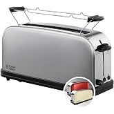 Russell Hobbs Adventure 21396-56 Toaster, Long and Wide Slot, for 2 Slices, Stainless Steel