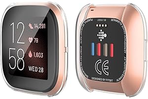 Yolin [2-Stück] All-Around TPU Displayschutz Kompatibel mit Fitbit Versa 2, Ultradünne Weiche Schutzhülle für Fitbit Versa 2 (2 Transparent)