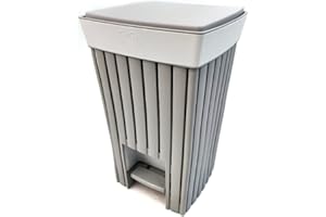 Ecoplast, Pattumiera a Pedale, Resistente e Duraturo, Maneggevole e Stabile, Ideale per il Bagno, Oltre il 70% Plastica Riciclata, Color Ghiaccio, Capacità 6 Litri, Made in Italy