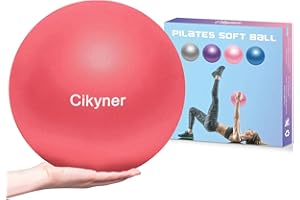 Cikyner Palla da ginnastica piccola, 23-25 cm, con cannuccia gonfiabile, per pilates, yoga, allenamento completo del corpo, miglioramento dell'equilibrio a casa in palestra e in ufficio