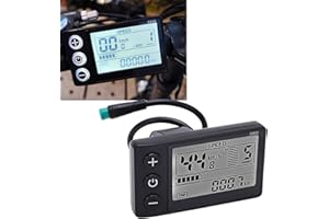 GEDOURAIN Display LCD per Bicicletta Elettrica S866, Display LCD per Bici Elettrica, Pannello di Controllo 24V 36V 48V con Spina Impermeabile, Display LCD per Bicicletta Elettrica S866 con Schermo Trasparente,