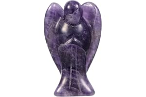 ‎AMOGEELI Amogeeli Amethyst Stein Handschmeichler Kristall Engel Figur, Mini Schutzengel Deko Heilstein Taschen Glücksengel Glücksbringer für Frieden und Liebe