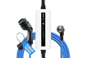 astoneves Chargeur de Type 2 EV, Mode 2 10/16A Câble de Recharge pour Voiture électrique avec Prise Schuko pour la Norme CEI 62196-2 Véhicule électrique (câble de 6m, 220-240V, 3,6 KW Max.)