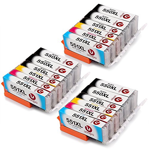 Uoopo Canon PGI-550XL CLI-551XL Kompatibel Druckerpatronen, Multipack Patrone Kompatibel mit Canon Pixma MX925 MX725 IP7250 IP7200 MG5650 MG5450 MG5550 MG6450 MG6650 MG5400 MG7500 IX6850 Drucker. 5 Farbe (6PGBK 3 Schwarz 3 Cyan 3 Magenta 3 Gelb)