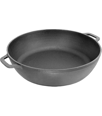 4BIG.fun Cast Iron Pan, 30 cm, Casserole, Cocotte, Cast Iron Stewpan, Two Handles, Serving Pan, Induction, Casserole, Stew Pan for Gas Grill, Oven, Fire Pit, All Heat Sources