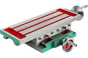 VEVOR Mophorn Tavolo di fresatura 17.7 × 6.7 pollici Compound Slide Milling Table Multifunzione Cross Fresatrice Compound 2 Axis 4 Modi per tutti i supporti per trapano Fresatrice da banco, argento