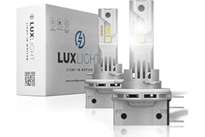 LUXLIGHT Lampadina LED 100% ADATTABILE H15 PRO 28000LM 60W 12V 6500K Bianco 2PZ Kit Lampada Sostituzione PLUG AND PLAY Alogena, Fari Abbaglianti e Anabbaglianti per Auto