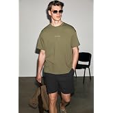 GRIMELANGE VITO Erkek%100 Organik Pamuklu Nakış Yazı Detaylı Oversize Bol Kesim Kısa Kollu T-Shirt