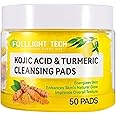 Fulllight Tech Kojic Acid & Turmeric Cleansing Pads –50PCS | Exfoliating Face Pad for Dark Spots, Pigmentation & Glowing Skin | Skin Brightening Toner Pads for Women & Men (Pack of 1)