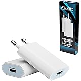 2 Pezzi Universale Caricatore USB da Muro, 5V 1A Caricabatterie Alimentatore Compatibile Universal